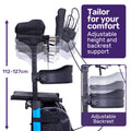 NNEMB Upright Rollator Walker with Forearm Support Rests, Mobilty Aid with Seat, Blue
