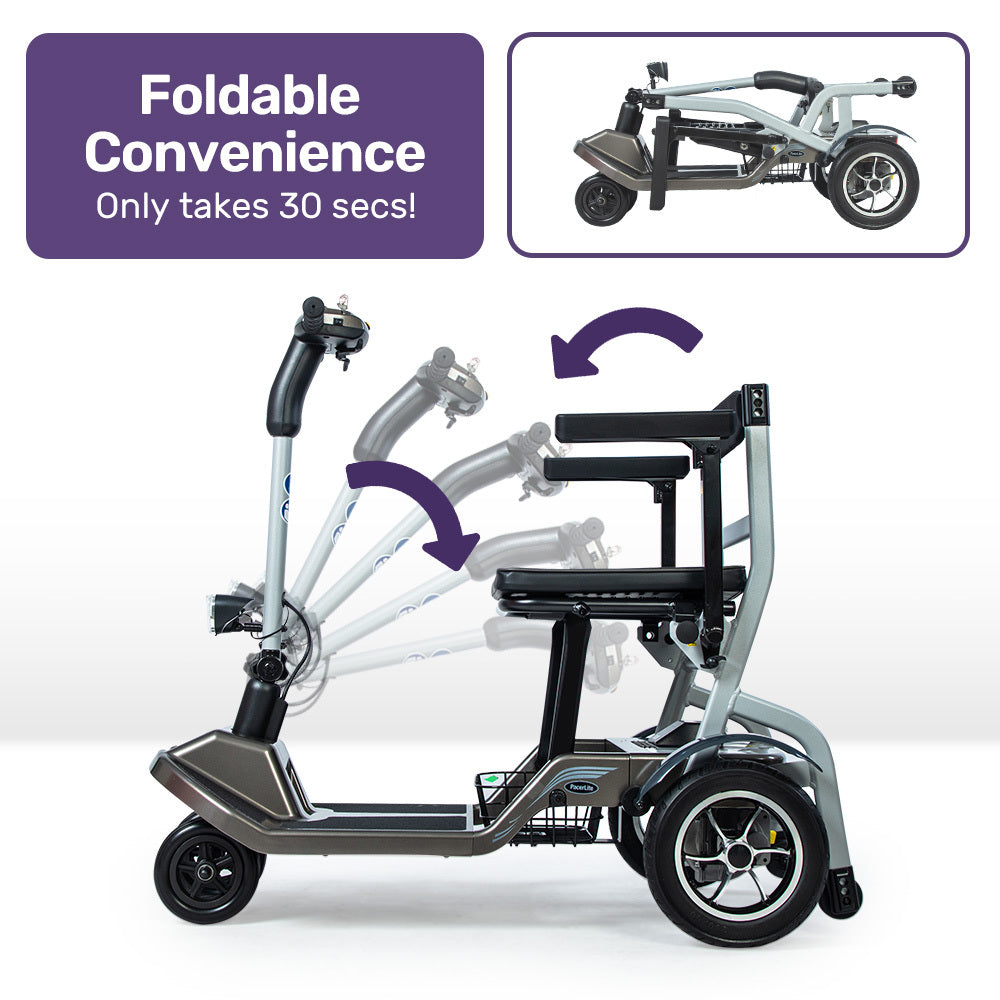 NNEMB PacerLite Mid-Sized Ultra-Lightweight Folding Electric Mobility Scooter for Elderly