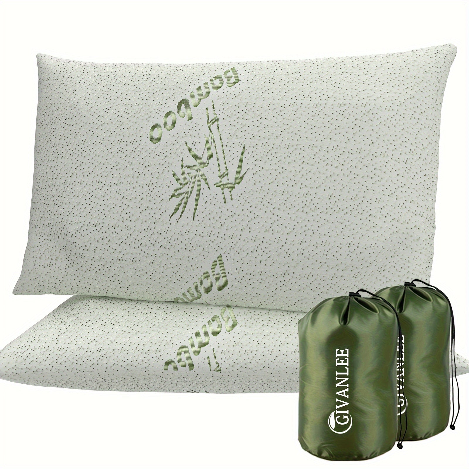 NNETM Camping Pillow Shredded Memory Foam Travel (2 Pack)